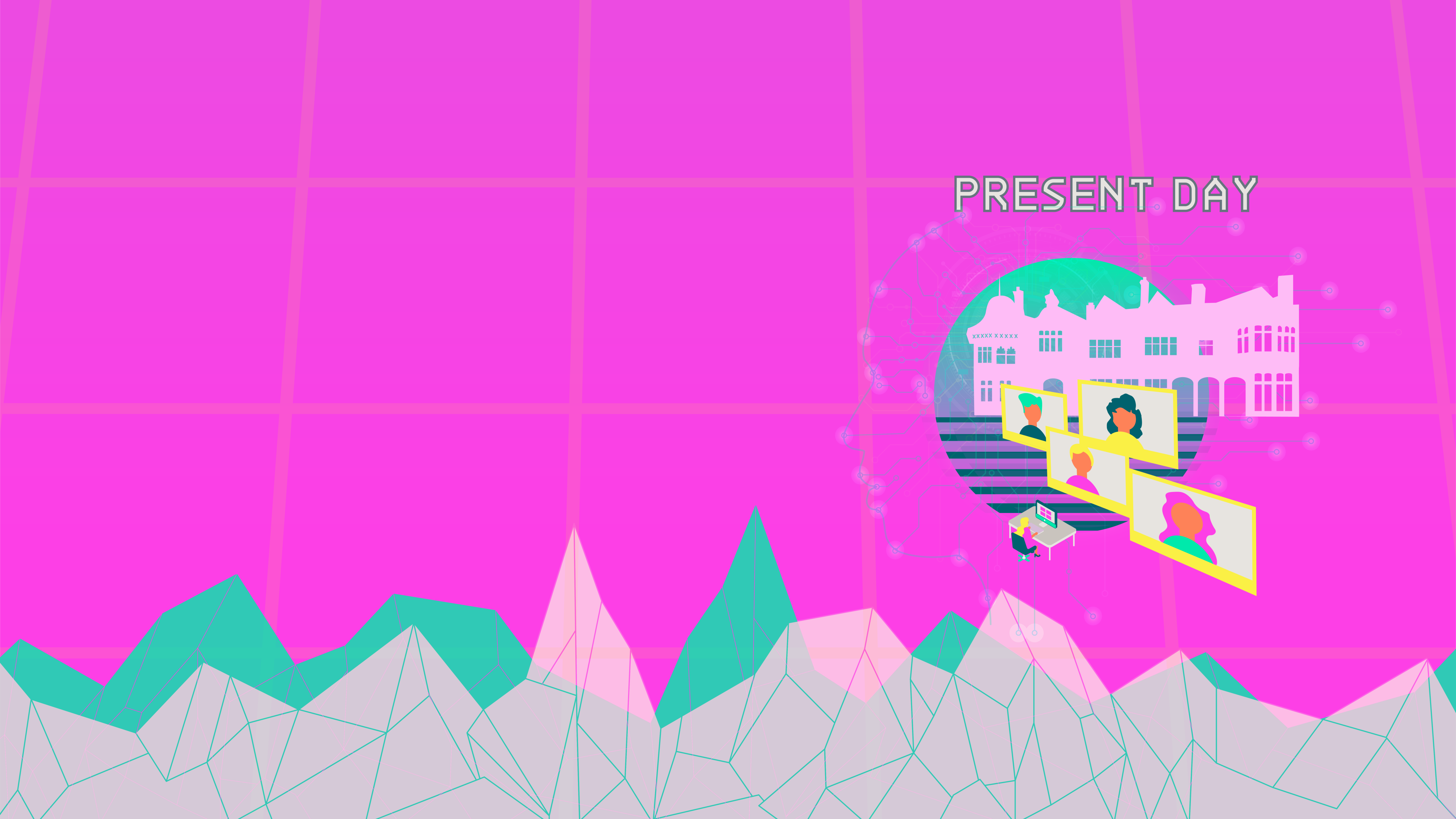 Graphic illustration of summit at Bletchley Park