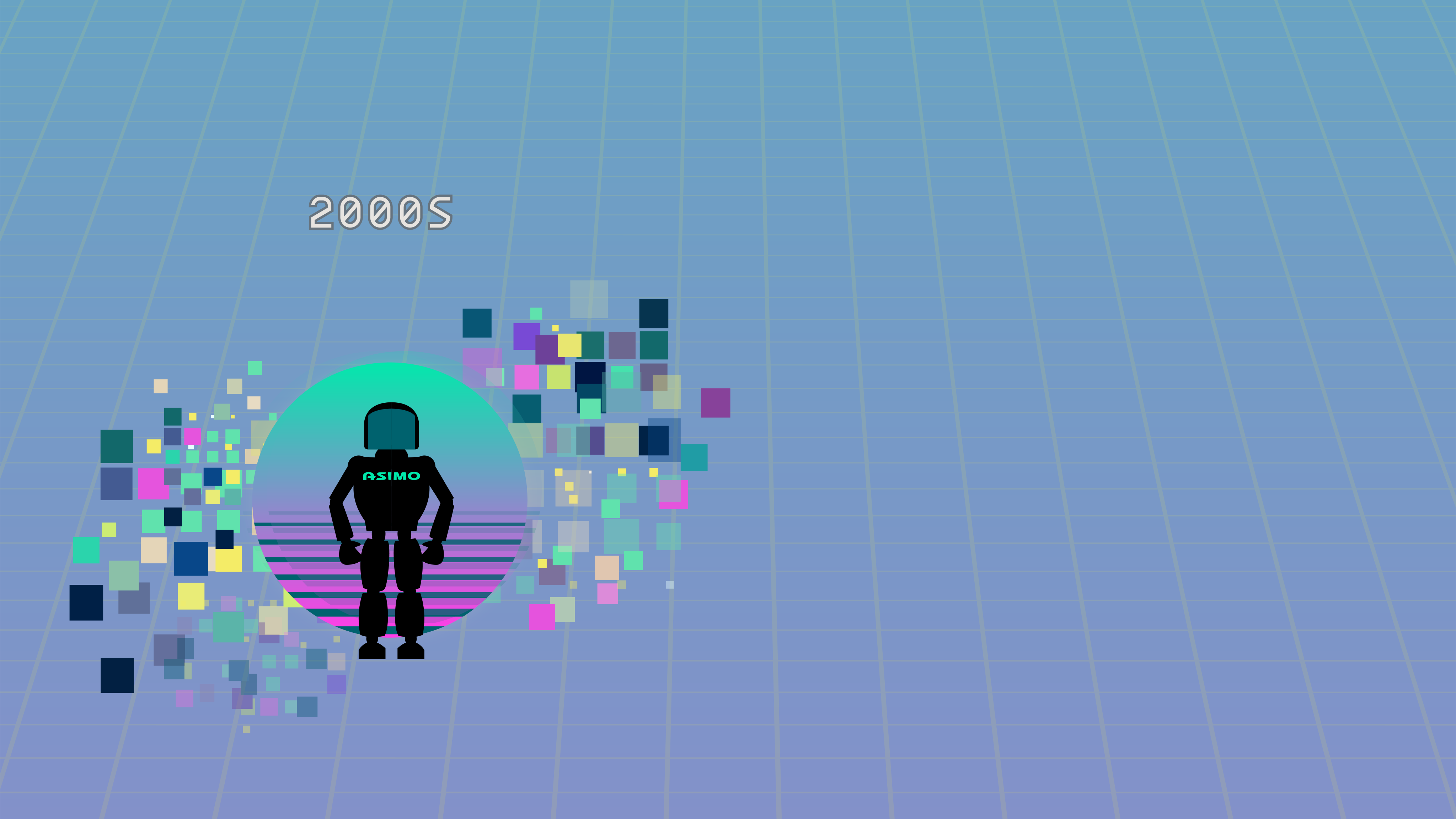 Graphic illustration of the ASIMO robot