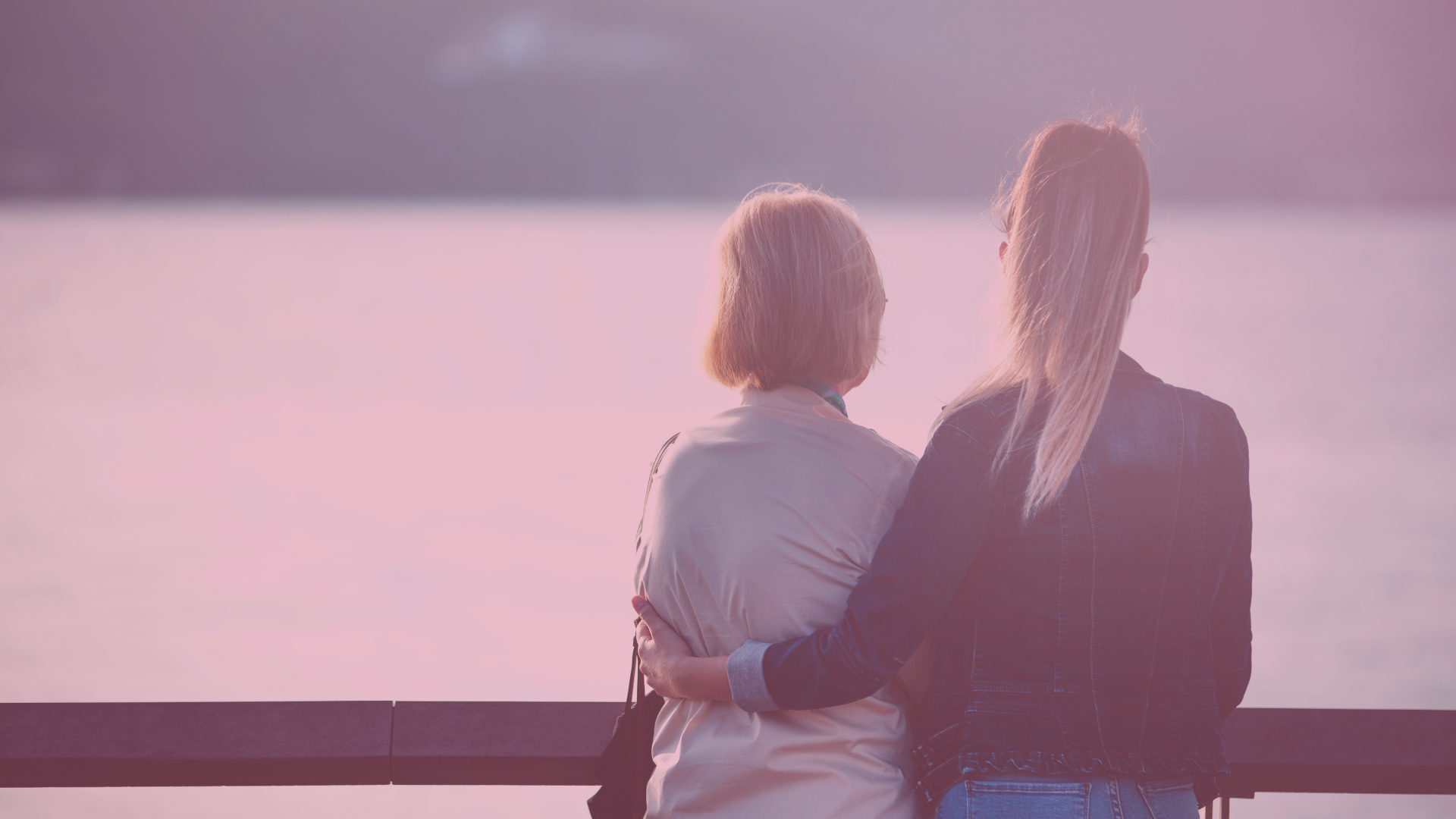 Two women facing away