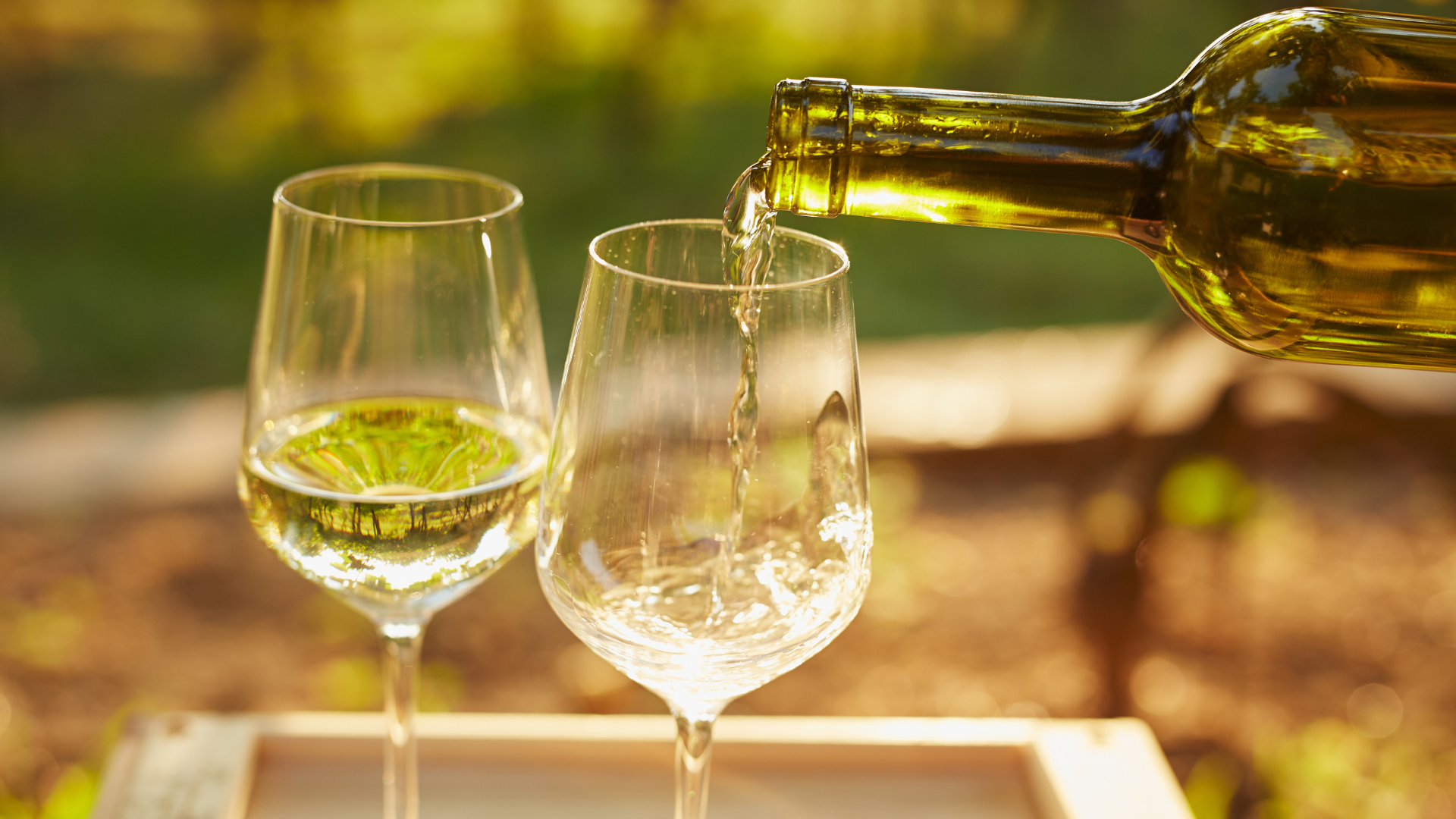 Wine pouring into a glass