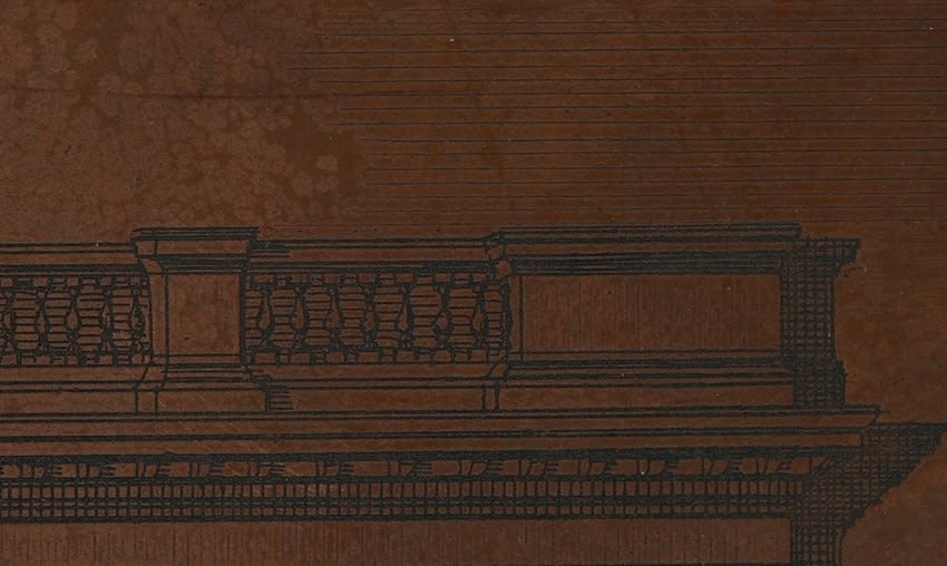 A close up of a copperplate from the Bodleian Libraries