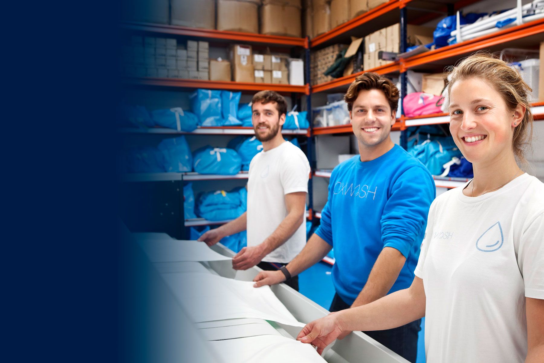 The Oxwash team in one of the 'lagoons'