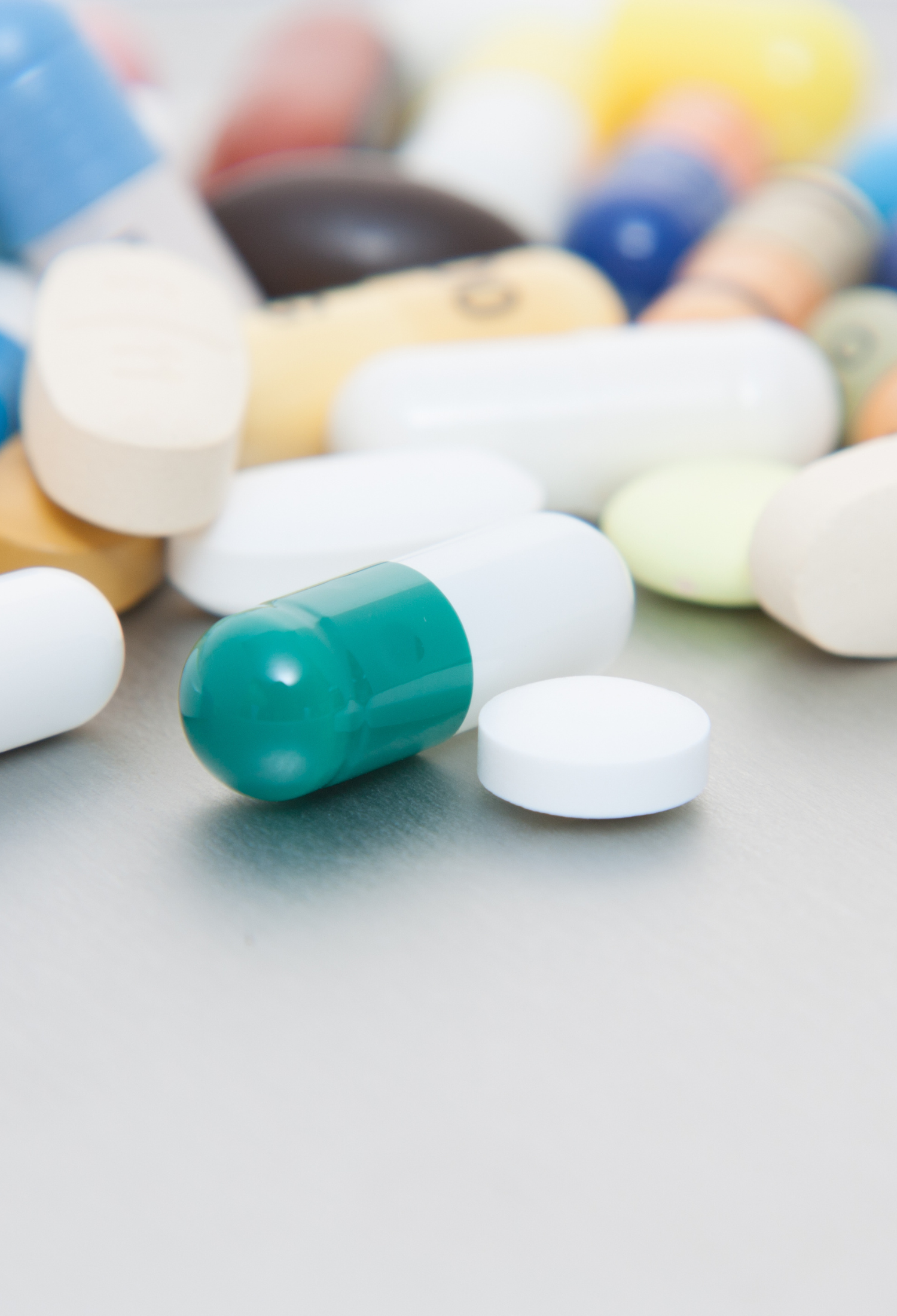 Colourful tablets on a table
